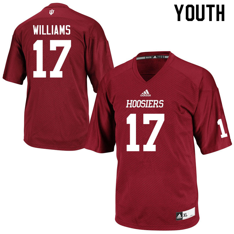 Youth #17 Jordyn Williams Indiana Hoosiers College Football Jerseys Sale-Crimson Jersey